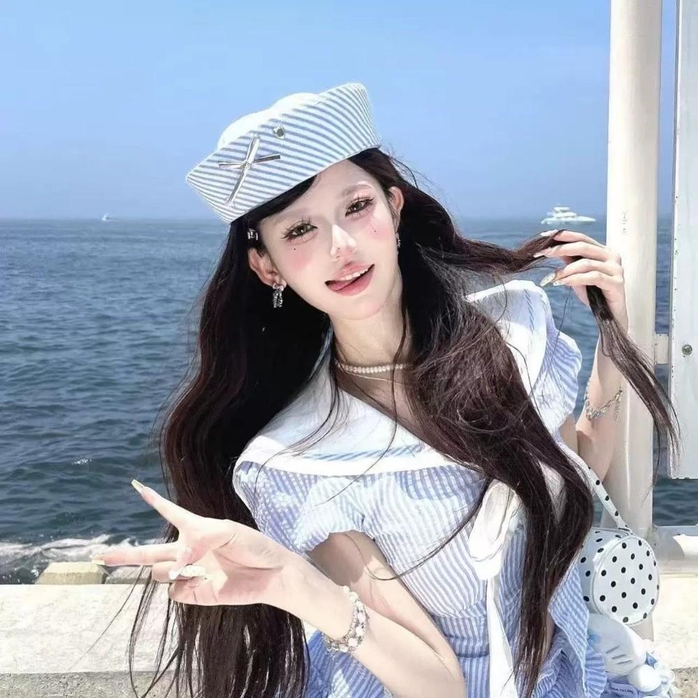 JK Navy Hat Y2K Painter Hat Cute Dome Hat Street