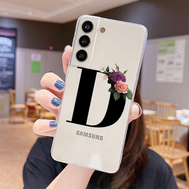 

Прозрачный чехол для Samsung Galaxy S22 S20 FE S21 S10 S9 Plus Note 20 Ultra 10 Lite 9, мягкий чехол из ТПУ для телефона с буквами «сделай сам», цветок Samsung S21 5G