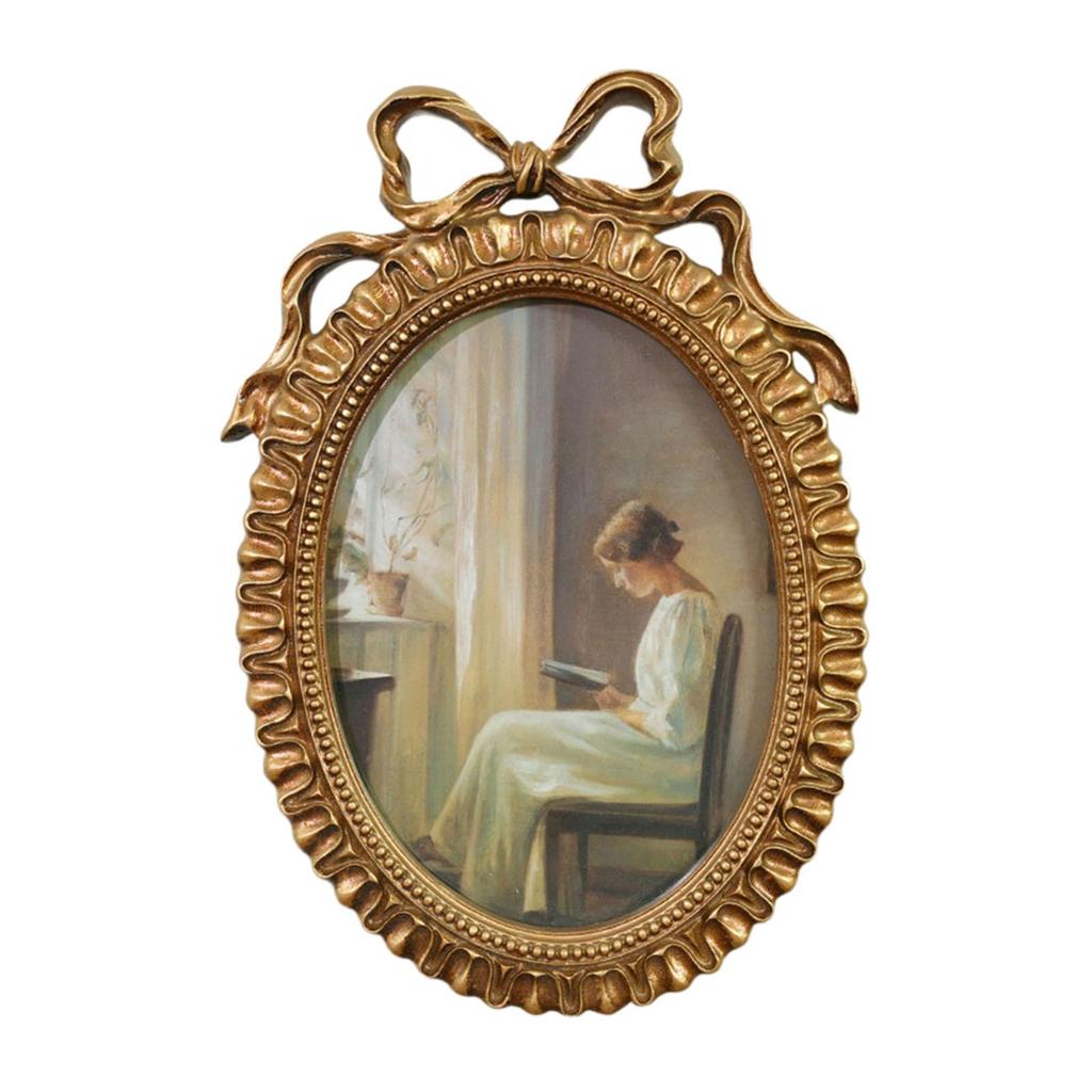 25.5x17.5cm Antique Retro Resin Oval Photo Frame for Home Kitchen