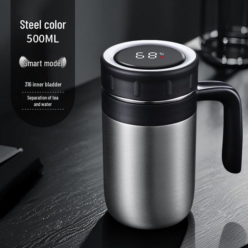Smart Temperature Display Insulated Mug with Handle