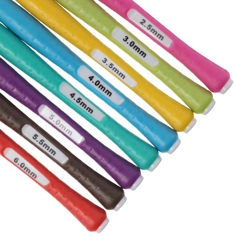 8 Pcs Silicone Soft Grip Online Crochet Hooks Set  For Extra Deep Hook Crochet Needles