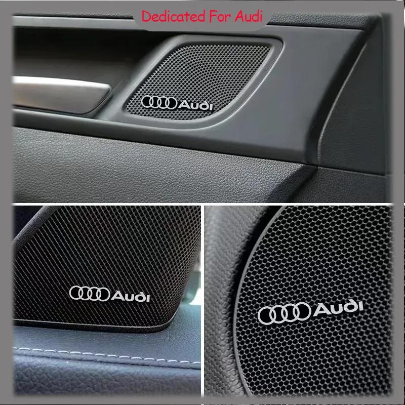 4pcs car audio decorate 3D Aluminum Badge Emblem Sticker For Audi A4 A3 A5 A6 A1 A7 A8 Q2 Q3 Q5 Q7 Q8 TT Accessories Car Styling