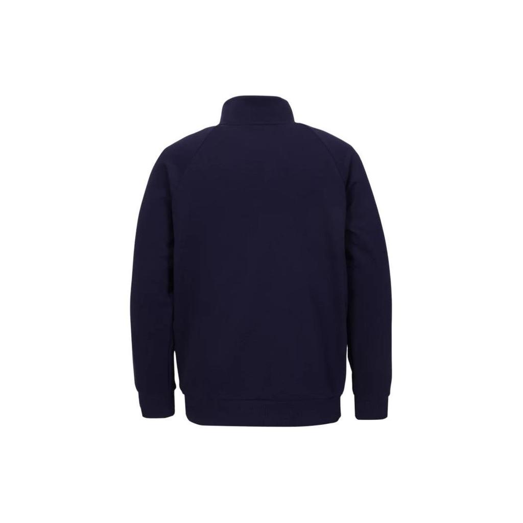 Under Armour UA Rival Mock Neck Logo Print Loose Fit Raglan Long Sleeve Sweatshirt Men Sweatshirt Navy-Blue 1386016-410