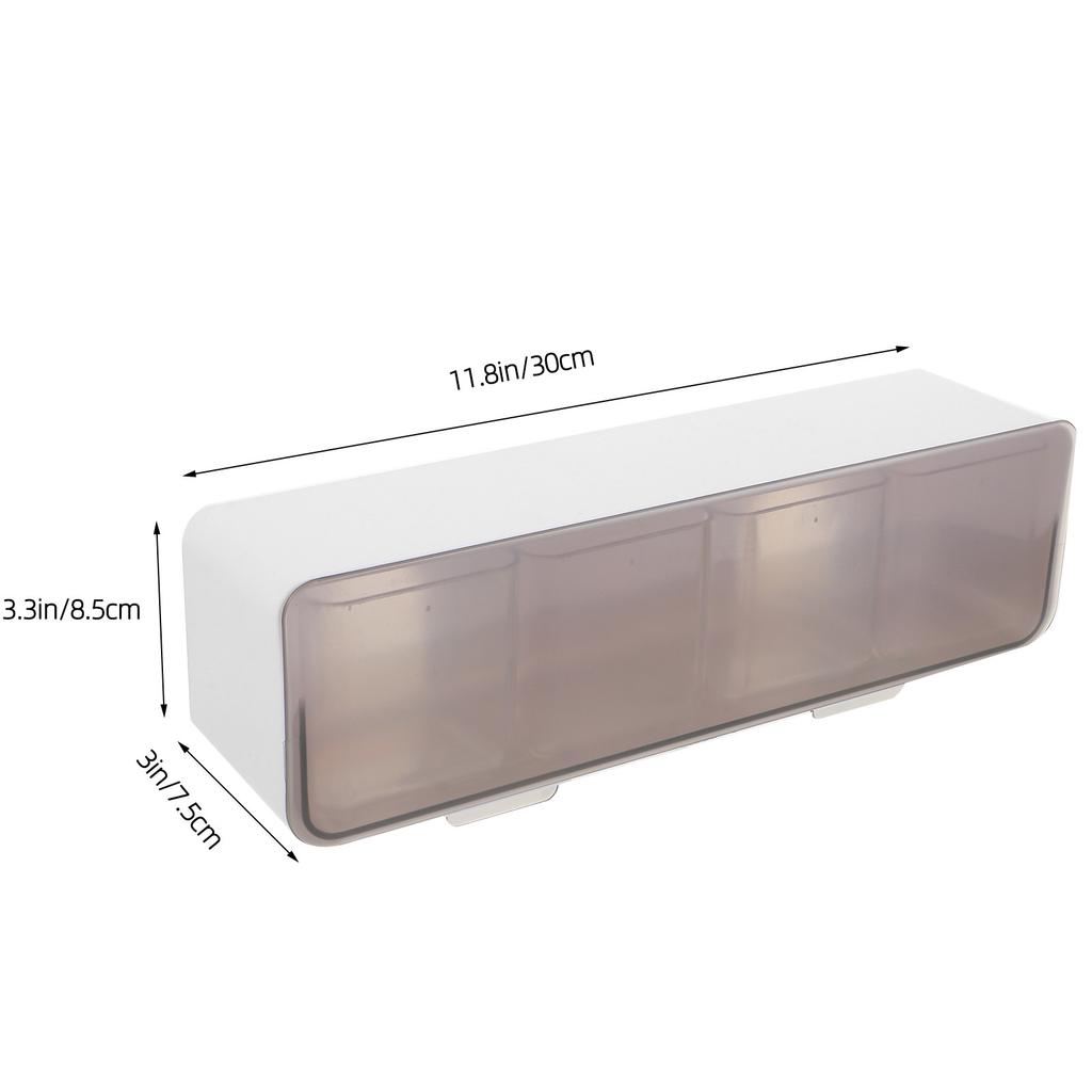 1Set Multi Compartment Wall Mount Spice Jar Rack Seasoning Box Condiment Container Compact Kitchen Accessory Divided Storage