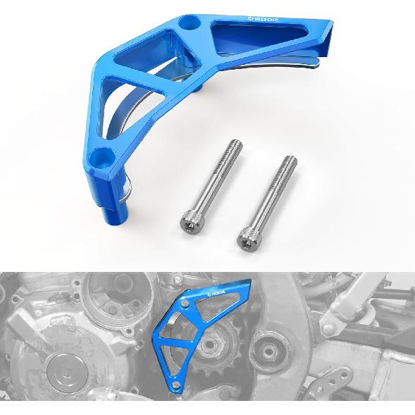 NICECNC Schwarzer Ritzelabdeckungsschutz Kompatibel mit Suzuki DRZ400S DRZ400SM 2000-2024 Siehe Passform Motorrad CNC Kettenschutz vorne