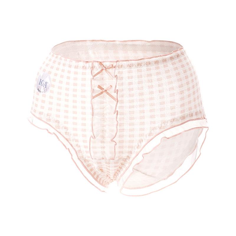 Large Size Spring and Summer Sweet Wind Pure Cotton 10a Bacteriostatic Silk Extended Crotch Triangle Briefs