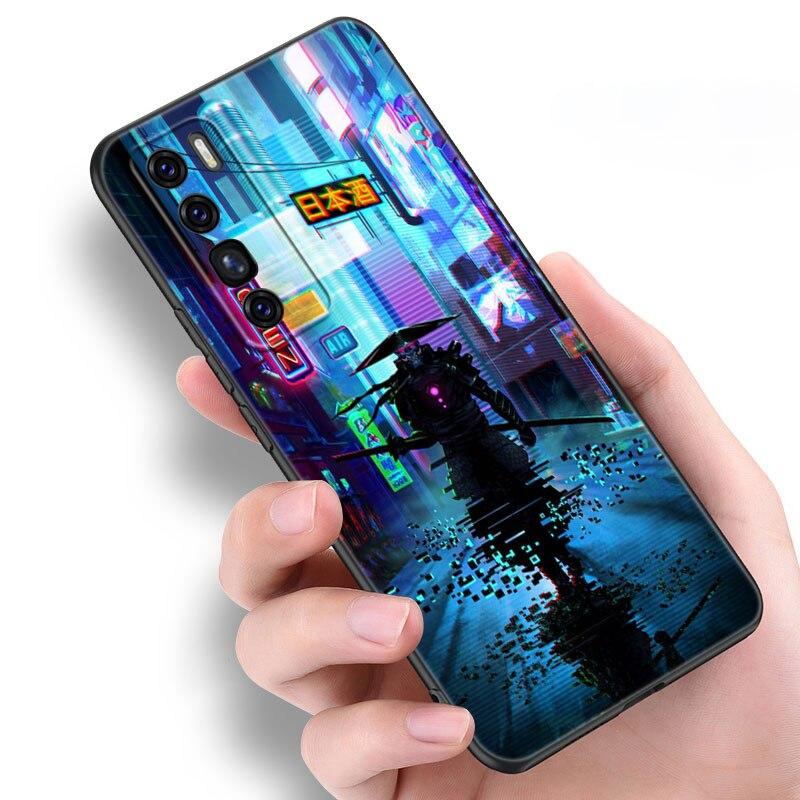 Japanische Samurai Hülle für Huawei NOVA 8 9 Pro 8i 7i 7SE Y60 5T Mate 40 30 20 10 Lite Honor 50 30 Premium Pro Plus 30S Weiche Hülle