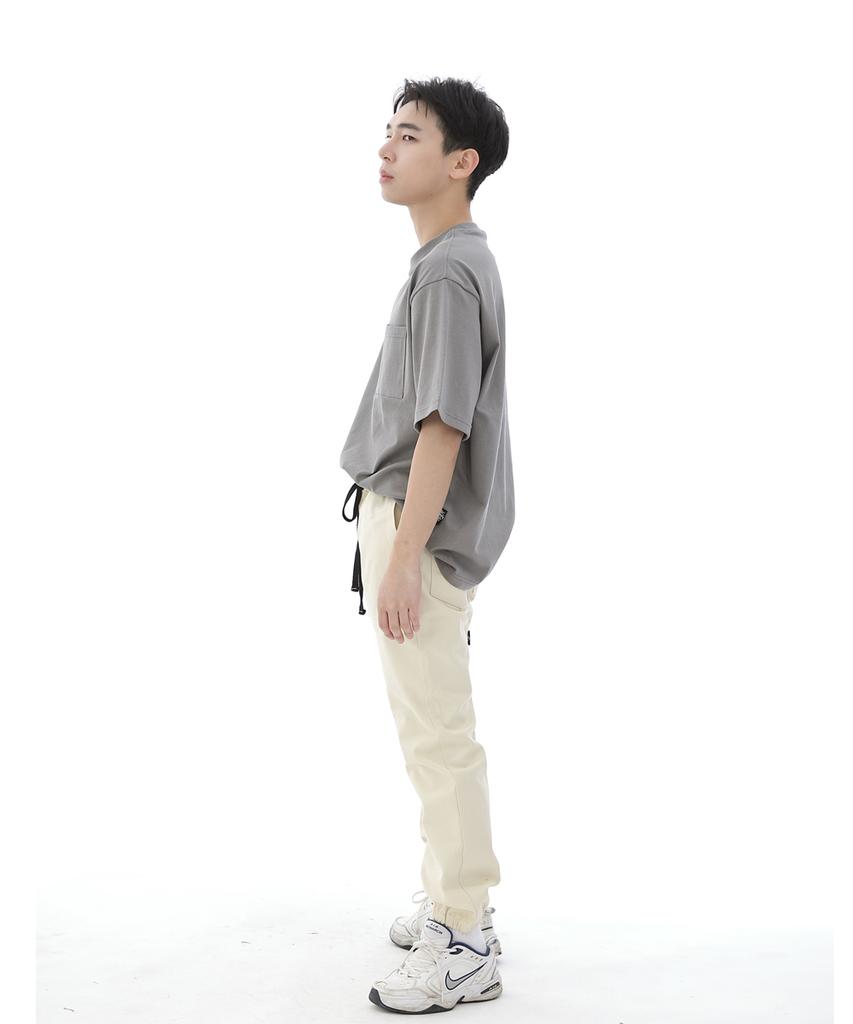 Seinteukeulu Straight Two-Layer Cargo Jogger Pants St2-309Cj Cream