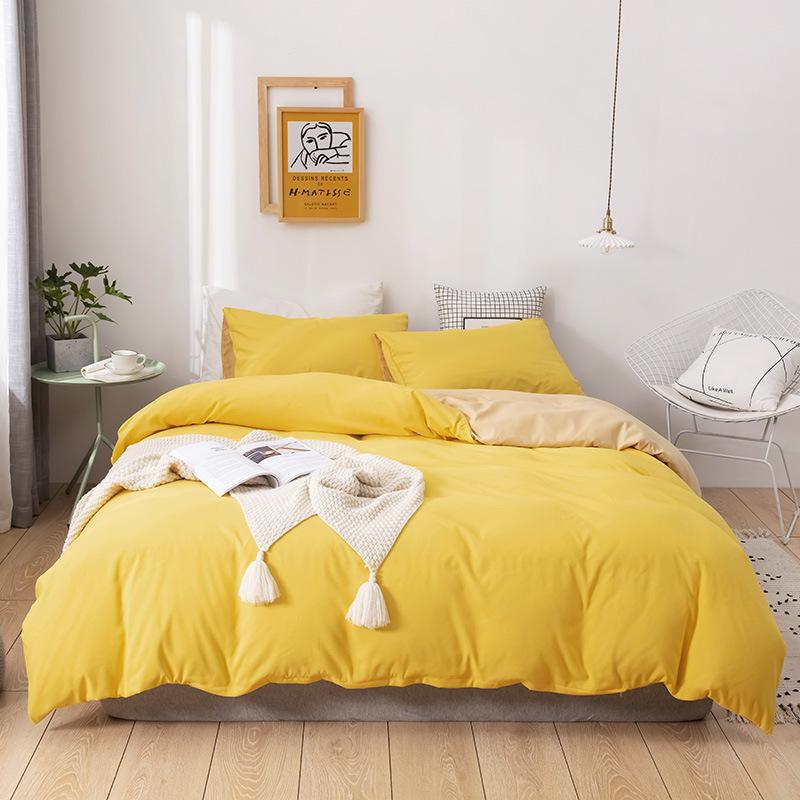 Soft, Skin-Friendly Solid Color Quilt Cover for All Seasons - Ideal for Student Dorms