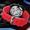 Square Dial Automatic Tourbillon Watch for Men Mechanical Skeleton Tourbillon Mens Watches Rubber Strap Top Brand Luxury