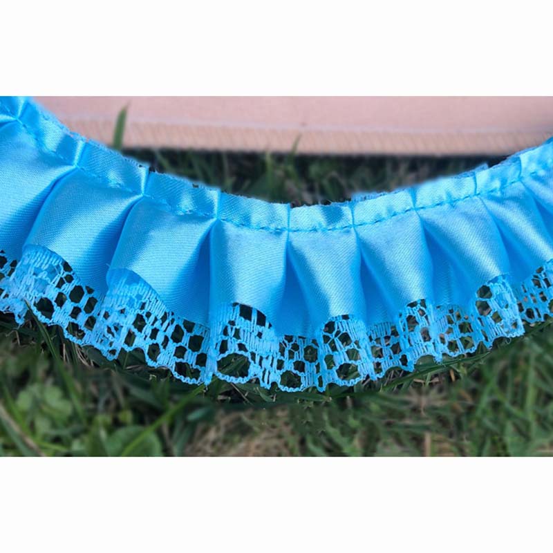 38mm Diy Pet Clothing Craft Lace Decorative Accessories Pleated Satin Hat Fabric Curtain Dress Textile Ruffled Edge Lace Trims