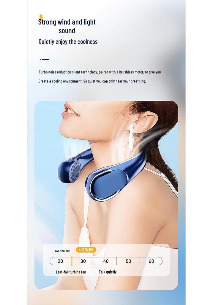 USB Rechargeable Portable Neck Fan for Outdoor and Office Use