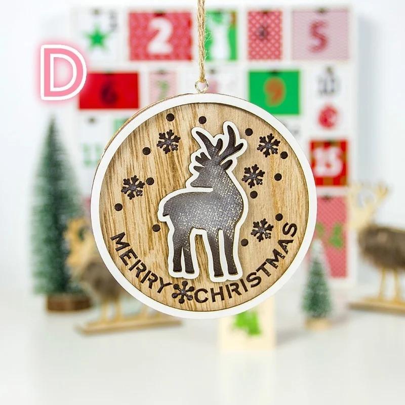 

1 шт. Милая подвесная декоративная рождественская елка, светящаяся рождественская деревянная люстра, украшение для торгового центра, дома, отеля, офиса D