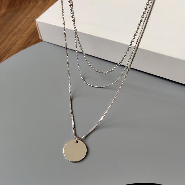 

Многослойное ожерелье, индивидуальное крутое стильное продаваемое ожерелье на ключице, круглый кулон в форме диска, ожерелье для женщин, женские подарки