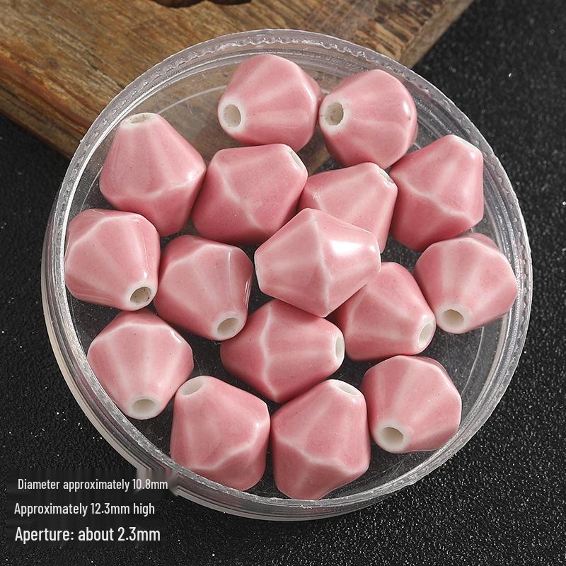 Macaron Rhombus Ceramic Beads for DIY Jewelry Making