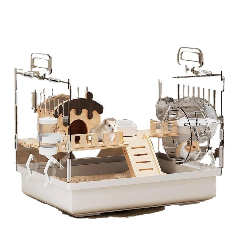Luxury Acrylic Hamster Villa: Spacious, Transparent Breeding Box with Nest for Golden Hamsters
