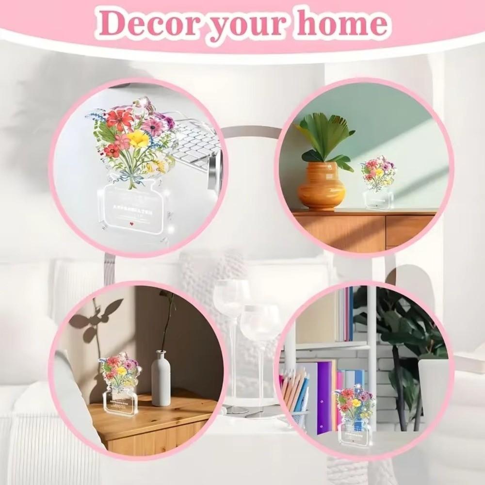 2D Flat Party Decoration Clear Acrylic Acrylic Centerpiece Acrylic Plaque Sign  Bedside Table