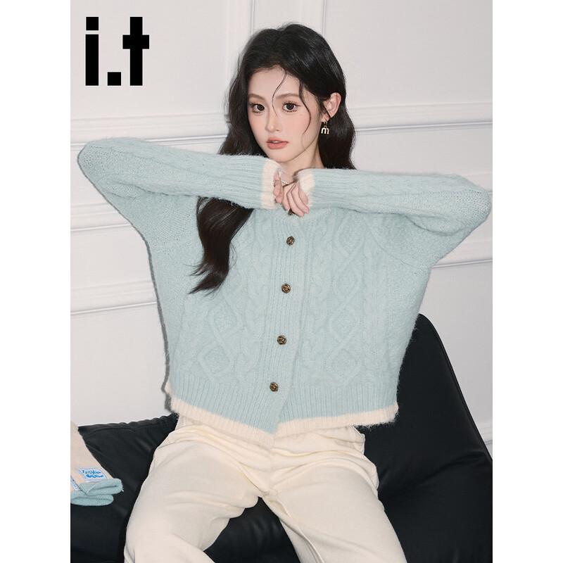 CHOCOOLATEit Damen Strickjacke mit Zopfmuster