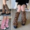 Ruffled Design Leg Warmers Leopard Print Stockings Warm Accessories Foot Covers  Street Style