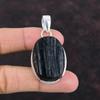 Svart turmalin grovt hänge En kvalitets ädelstenshänge Handgjorda smycken 925 sterling silver hänge grov sten smycken present till henne