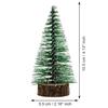 Green Frosted Bottle Brush Christmas Tree Wooden Base(Pack of 3) Small Christmas Tree for Table Home Office Church Decor|Merry Christmas Decorations