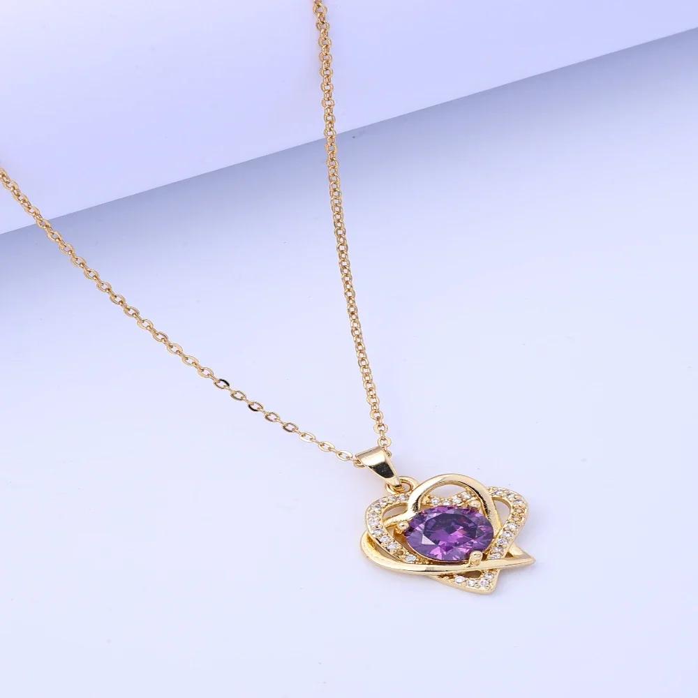 

Copper micro inlaid pendant, electroplated titanium steel necklace pendant, zircon clover agile style, small waist DIY accessory 45