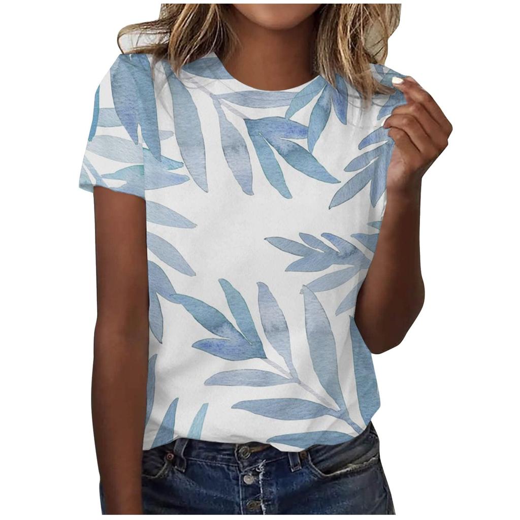 Women's T-shirt dandelion flower 3D printed casual round neck short sleeved T-shirt