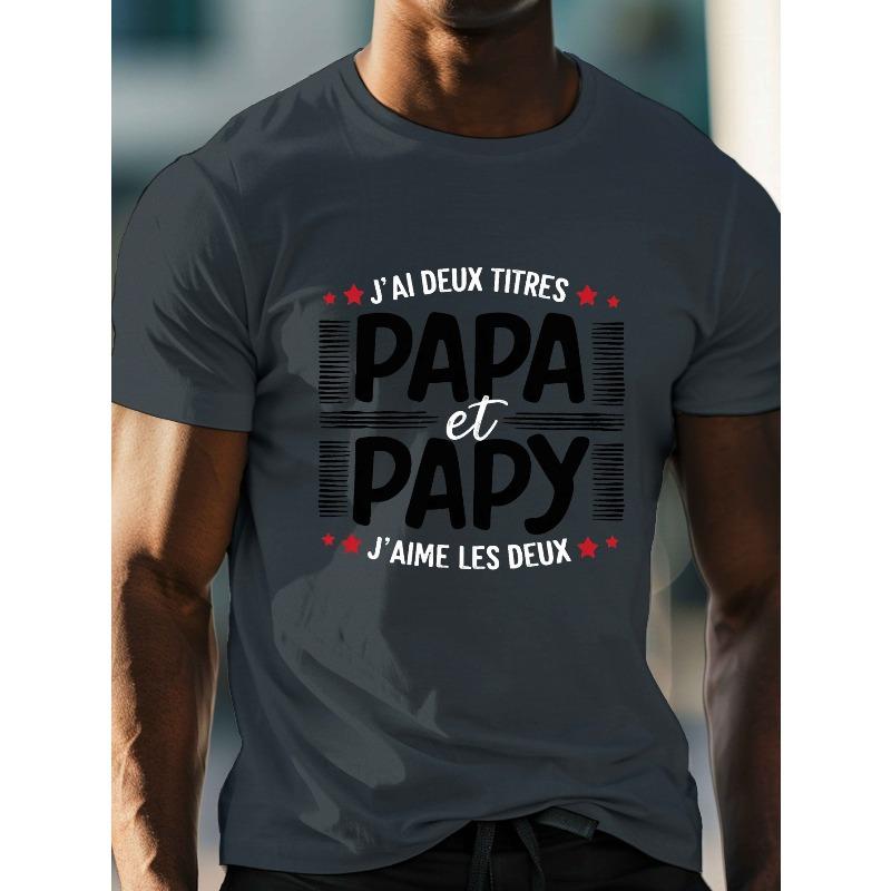 European Size Papa PAPY Men's Casual Grew Neck Short Sleeve T-Shirt for Summer, PLUS SIZE