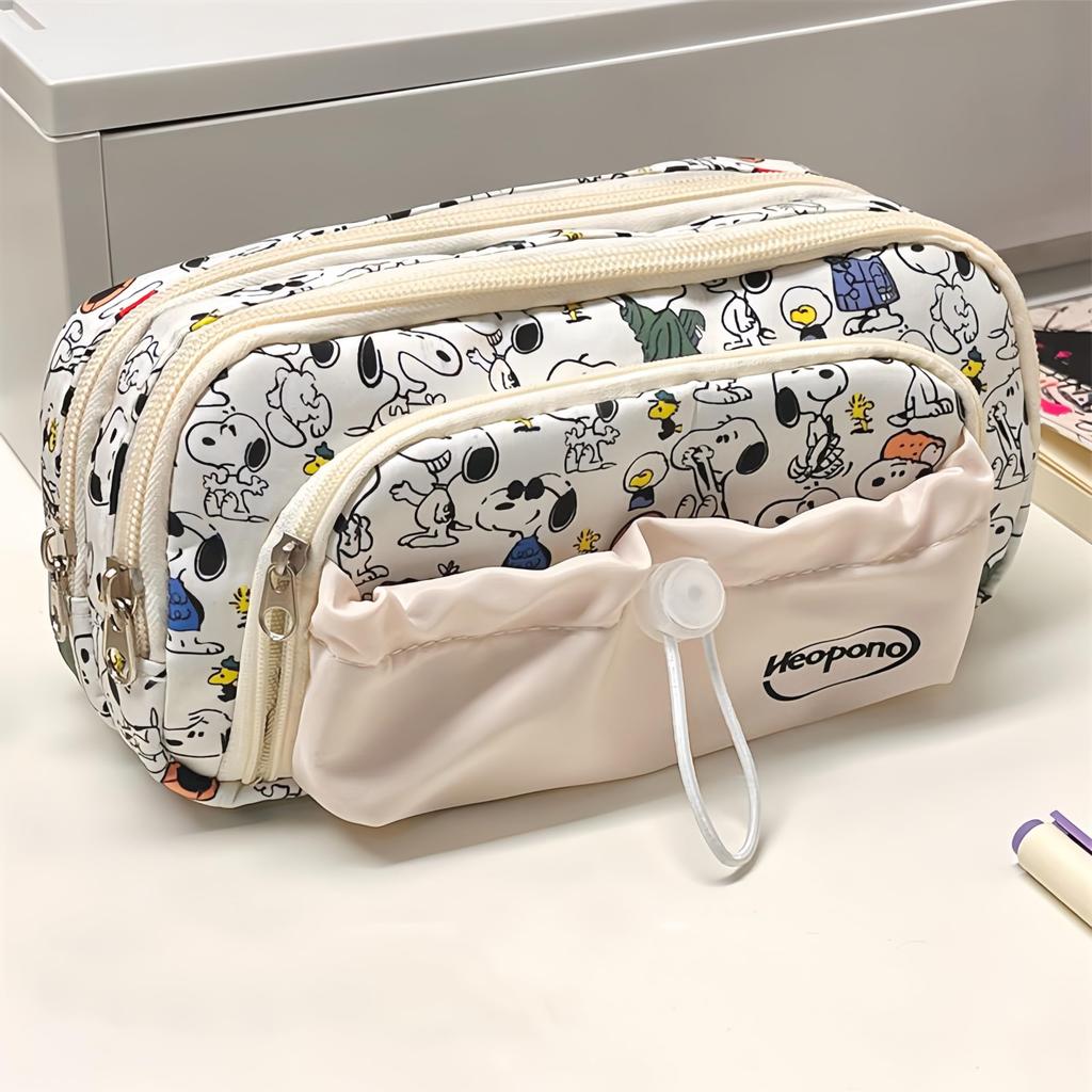 LYLIDIA Creion Creion Snoopy Depozitare Stilou Creion Capacitate Mare Machiaj Creion Papetărie Snoopy Depozitare Papetărie Mare Cadou de Ziua de Naștere Cadou de Intrare Etui,