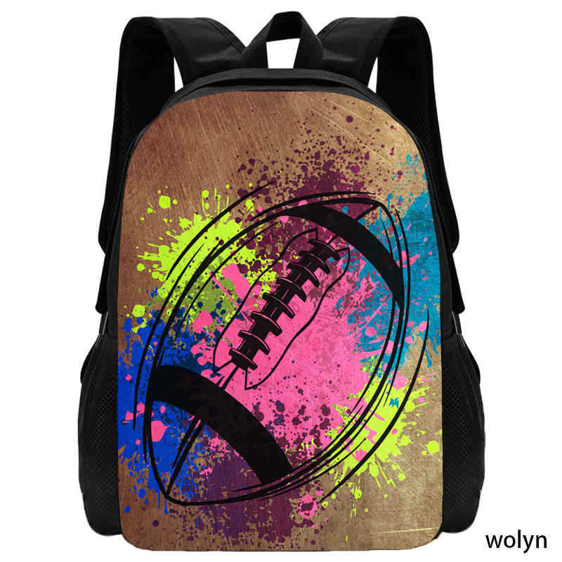 Football Rugby Pattern Simple Cute Backpack Student School Bag Computer Backpack