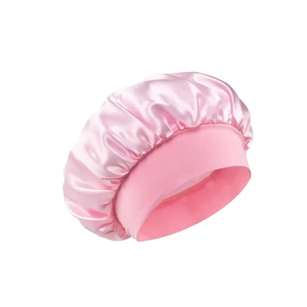 

Silk Satin Bonnets for Women & Men - Elastic Wide Band Hair Wrap Cap for Curly Hair - Shower Cap for Sleeping ,Wig Tool