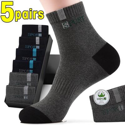 5Pair Bamboo Fiber Summer Spring Men Socks Breathable Cotton Sports Sock Breathable Deodorant Business Socks