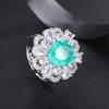 Emerald Banquet Pendant Simulation Paraiba Ring Ladies' Jewelry Set