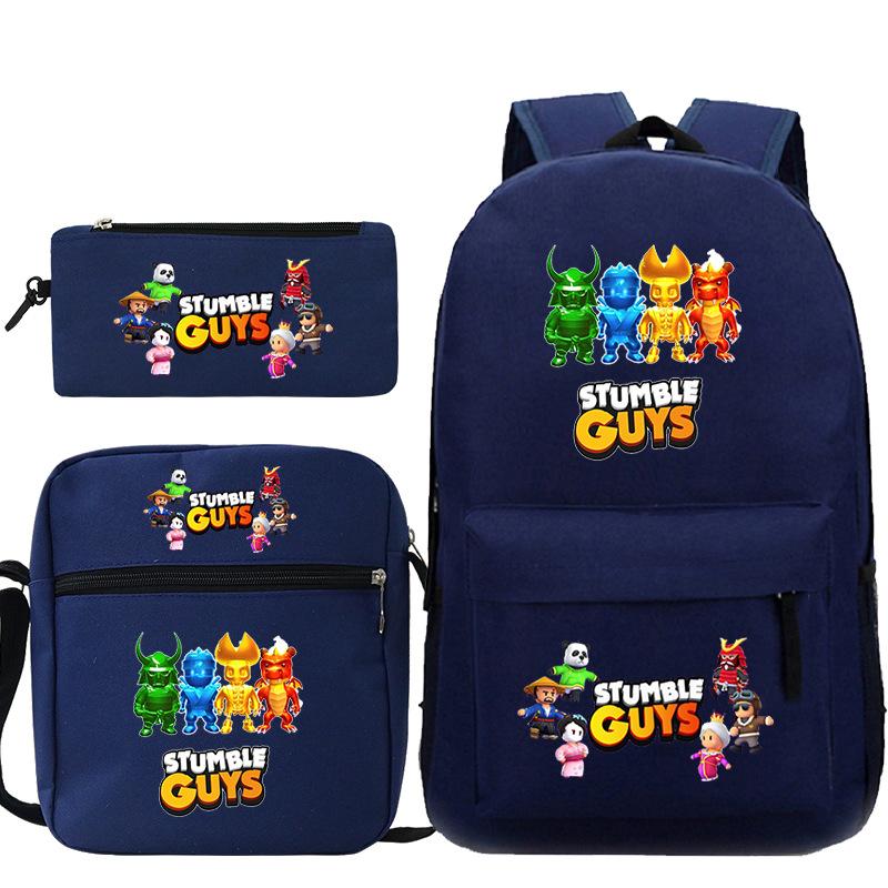 Popularny gadżet do gry Stumble Guys Collision Party Drukowany tornister Plecak studencki Zestaw trzyczęściowy