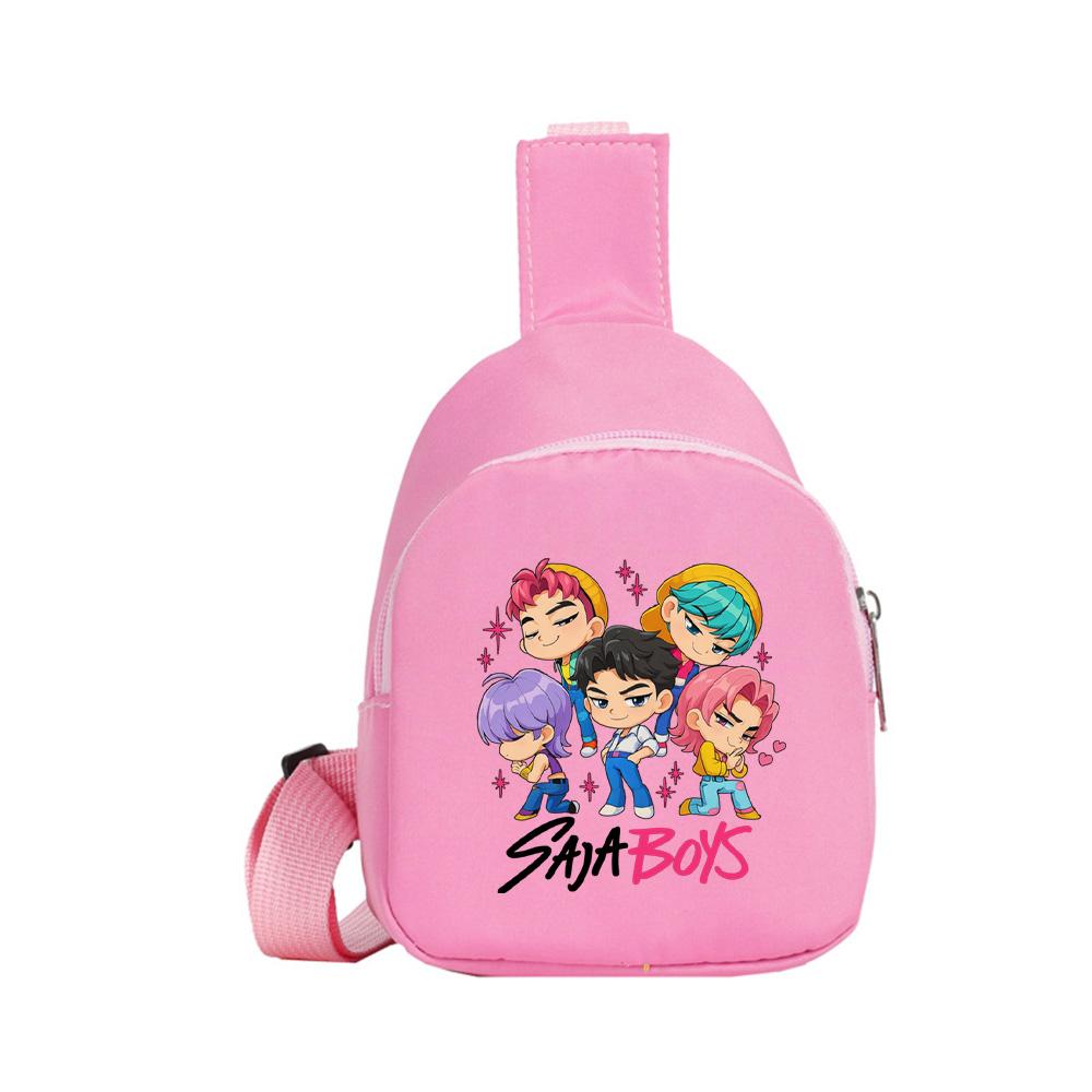 Cartoon Anime K-Pop Demon Hunters Printed Kawaii Chest Pack for Boy Girl Shoulder Bag Student Portable Crossbody Pouch Christmas Gift