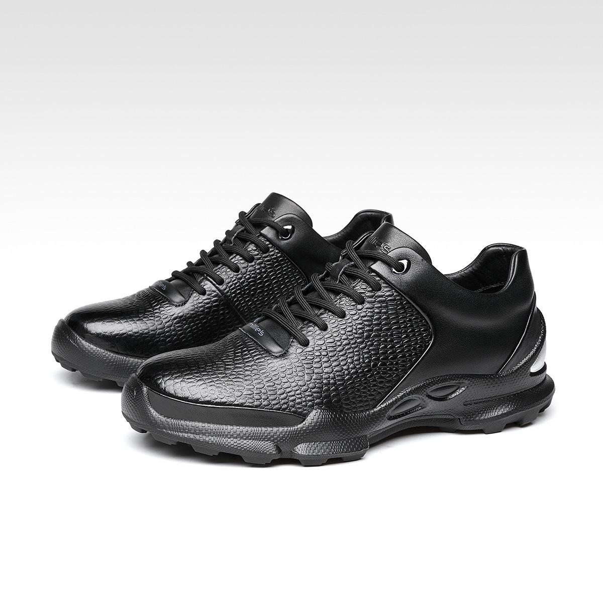 

Autumn casual sports shoes men s high-end leather men s shoes first layer cowhide wear-resistant non-slip running shoes trend versatile 43