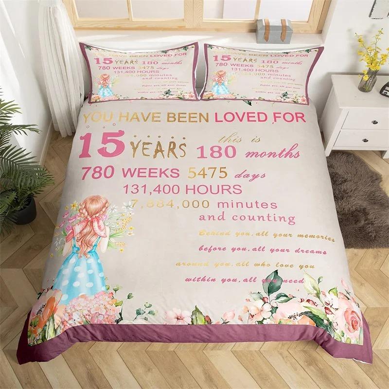 

Календарь на день рождения Пододеяльник С Днем Рождения Комплект постельного белья Микрофибра Подарки на день рождения Одеяло Покрывало King Full Для Мальчика Девочки 70x133cm 2pcs