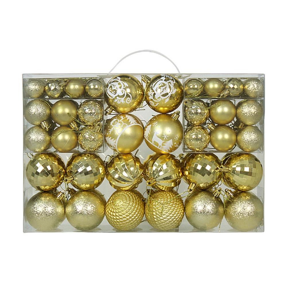 100 Stück Bemalter Weihnachtsbaumschmuck Anhänger 3/4/6CM Hängender Schmuck Weihnachtskugel Set Fenster