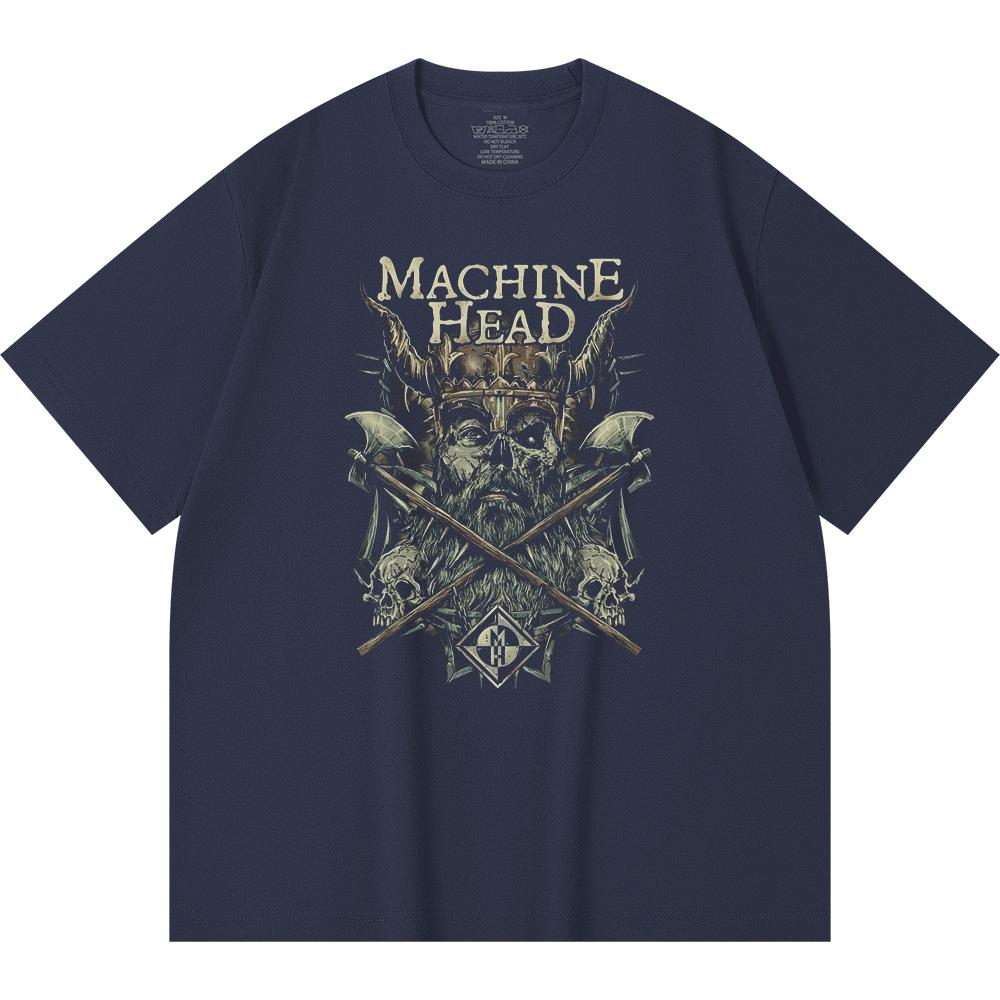 230 g/m² 100% katoenen heavy metal T-shirt met rockband- en popmuziekprint, unisex T-shirt van zwaar katoen.