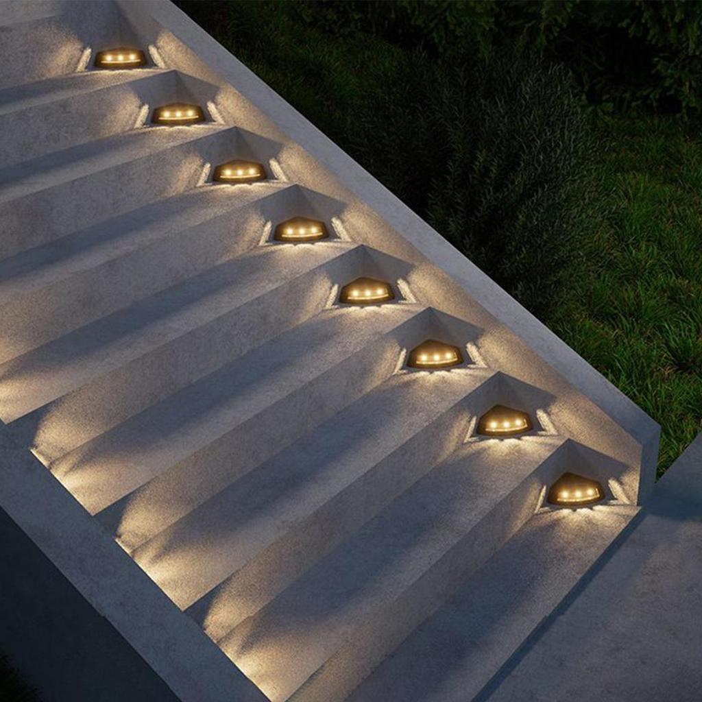 Solar Lights For Stairs Solar Step Lights For Outside Waterproof Led Bright 6500K Waterproof Decorative Lighting For House