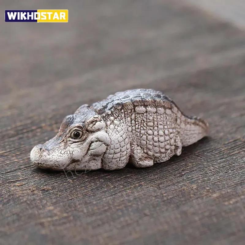 1 adet Mini Timsah Çaydanlık Oturma Odası Süsleri için Uygun El Yapımı Çay Seremonisi Çay Oyunu Çay Odası Masası Ev Butik