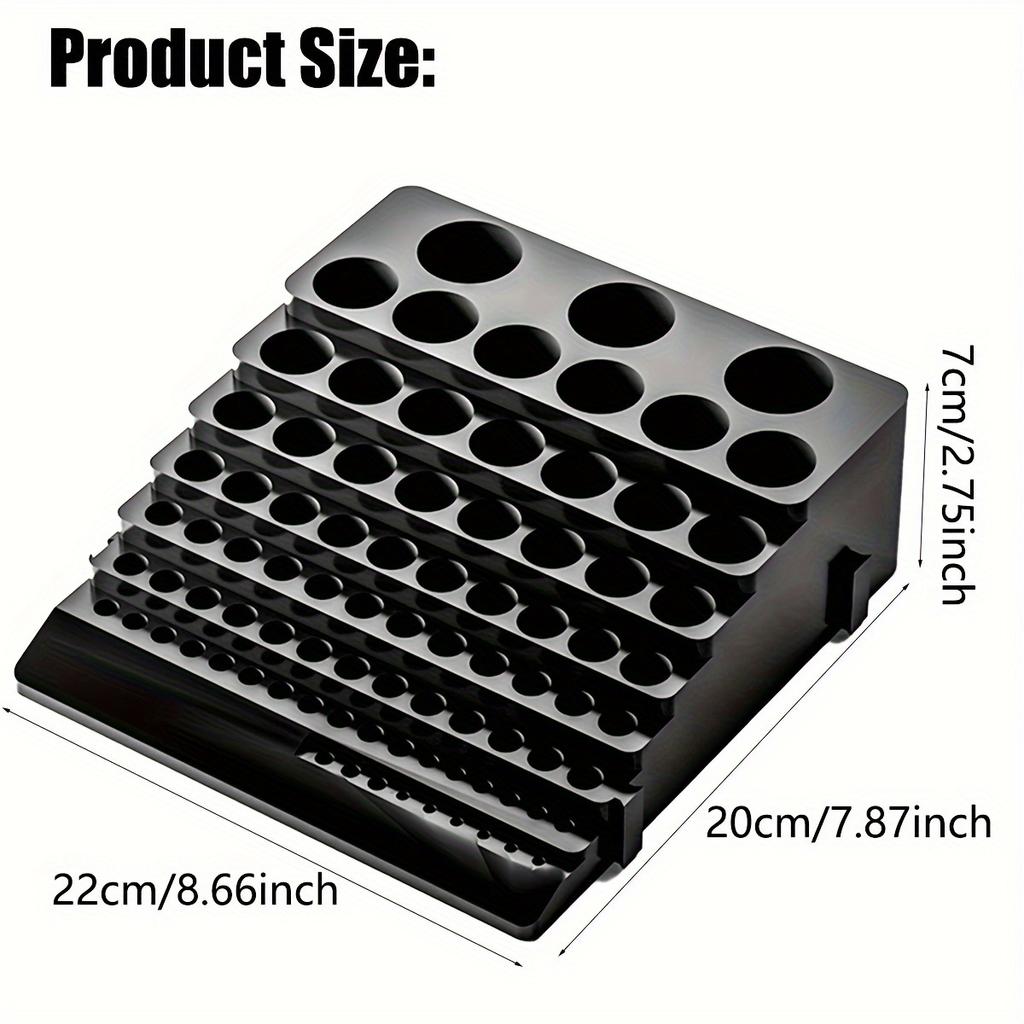 85 hole Tool Bit Holder Storage Box, Mandrel Drill Bench Tool Holes Screwdriver Bit Holder Drill Head Storage Case,Black