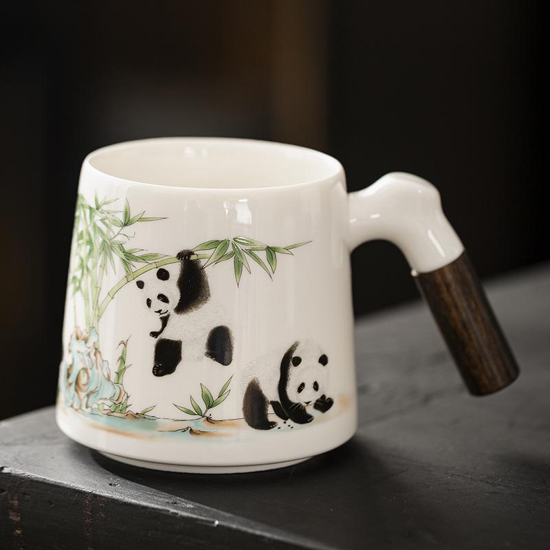 Creativity Guochao Panda Ceramic Cup Office Cup Gift Box Business Company Festival merchandise gift souvenir