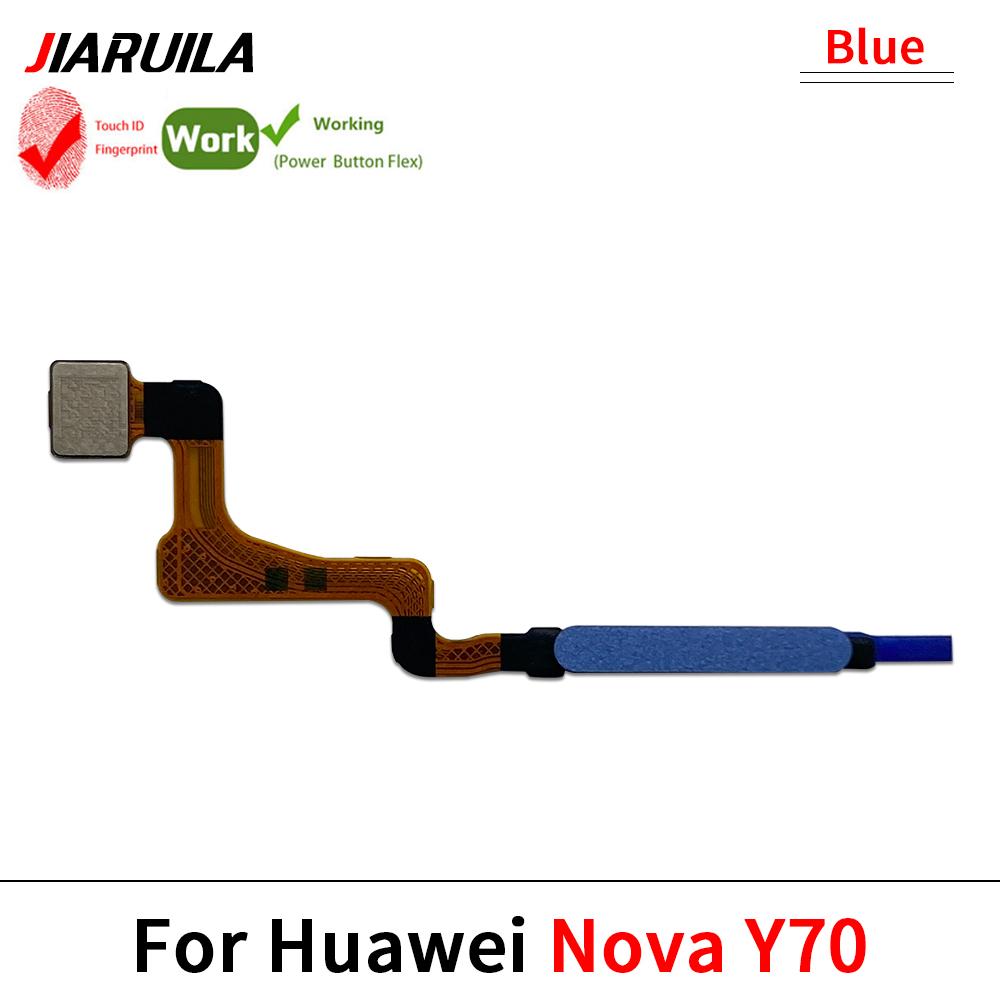 Home Button For Huawei Nova Y71 Plus Y71 Fingerprint Sensor Home Return Key Menu Power Button Flex Ribbon Cable Black White Blue