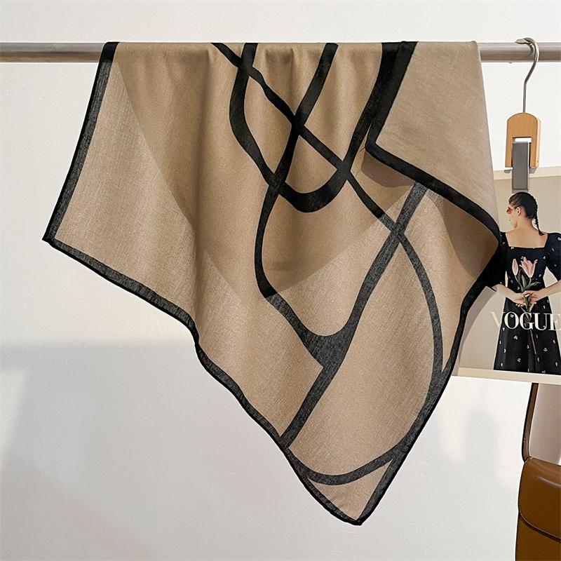 Fashion Handkerchief Print 68*68cm Silk Satin Neck Scarf Women Small Shawl Hair Female Office Lady Bandanna Solid