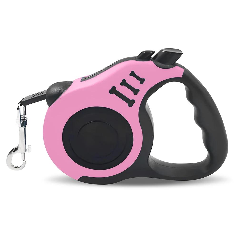 

16 футов выдвижной поводок для собак автоматический телескопический прочный поводок для собак и кошек ошейники для путешествий на открытом воздухе прогулки пеший туризм тяговая веревка розовый