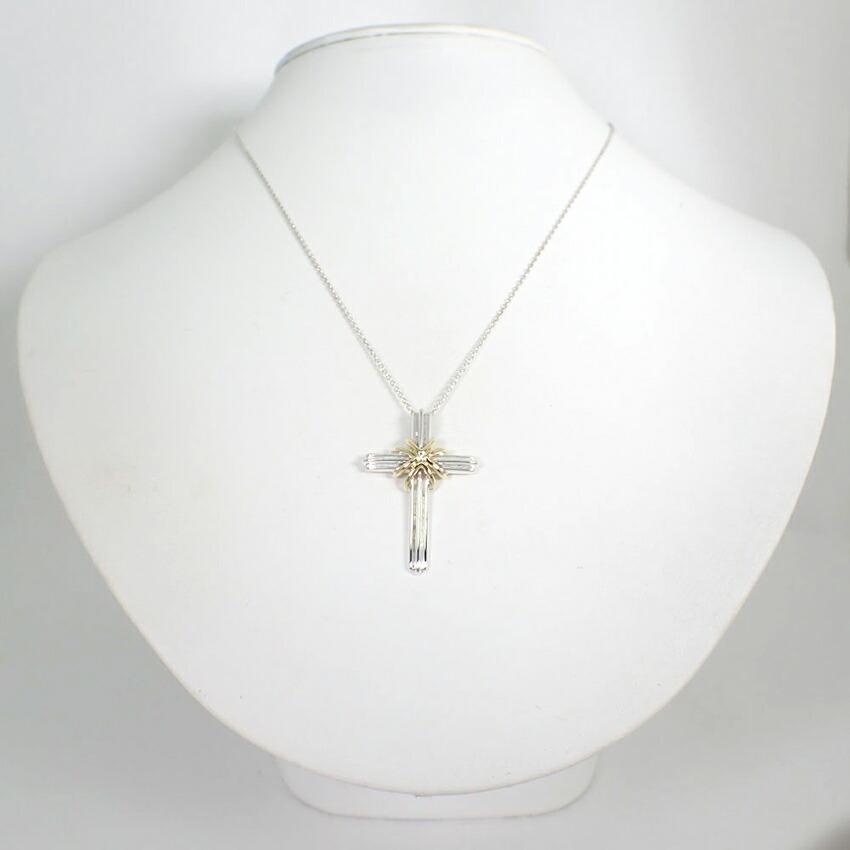 [Used] TIFFANY/Tiffany 925/750 Cross Pendant/necklace/g467-32