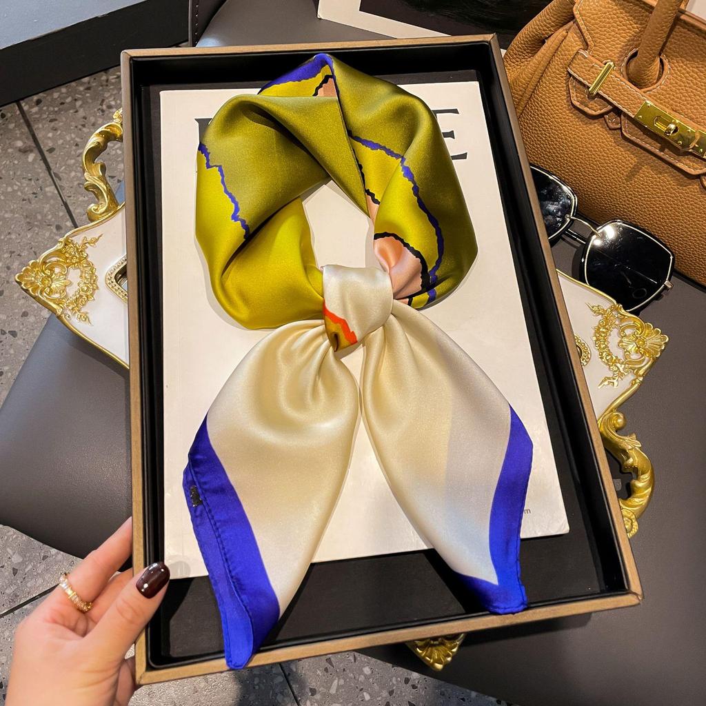 Elegant Silk-Style Square Scarf: Fashionable, Professional Decorative Shawl for Women