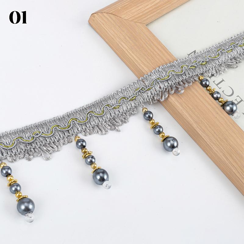 10 Meter Vorhangborten Perlenspitze Fransen DIY Vorhang Nähborte Quastelkante Heimvorhang Sofa Polsterdekor Zubehör
