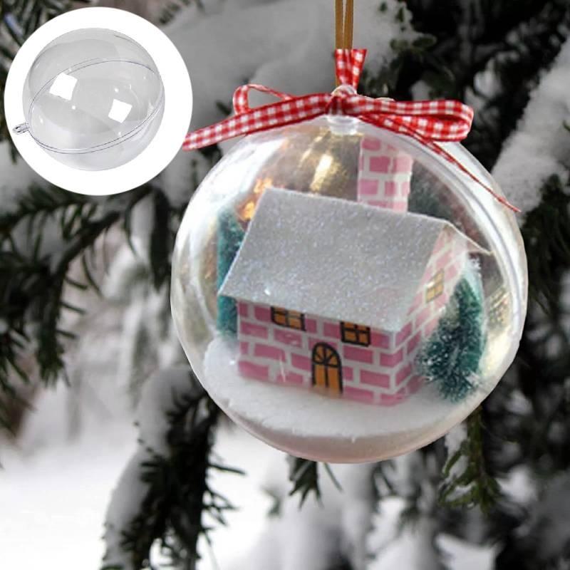 Stylish Clear Plastic Hanging Christmas Balls In Multiple Sizes From 4cm To 20cm